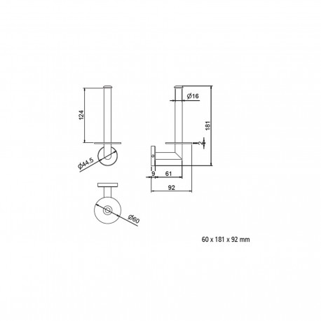 Porte-rouleau sans couvercle SIL   - SALGAR 12800 