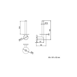 Porte-rouleau sans couvercle SIL   - SALGAR 12800 
