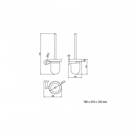 Porte-balayette SIL CHROMÉ - SALGAR 12803 