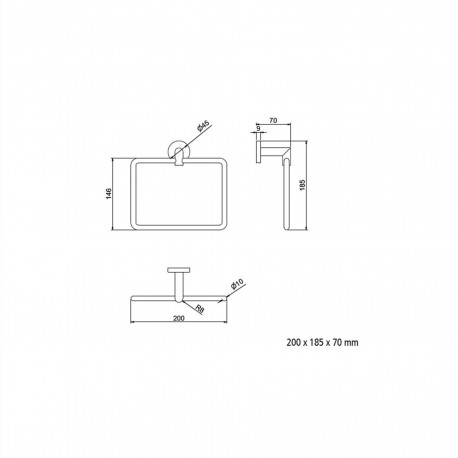 Anneau porte serviette laiton chromé pour salle de bain - SALGAR SIL 12791 