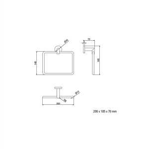 Anneau porte serviette laiton chromé pour salle de bain - SALGAR SIL 12791 