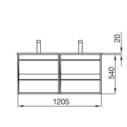Ensemble Meuble et Vasque ATTILA 1200 CHÊNE OSTIPPO - SALGAR 84957 