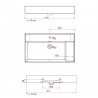 Plan vasque VENETO 1010 avec support porcelaine blanche1010 x 120 x 460 mm - SALGAR 87728 