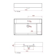Plan vasque VENETO 1010 avec support porcelaine blanche1010 x 120 x 460 mm - SALGAR 87728 
