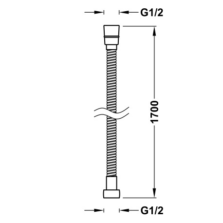 Flexible INOX EXTENSIBLE long. 1,70 m. Ø 14 mm - TRES 134215020