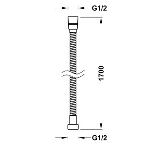 Flexible INOX EXTENSIBLE long. 1,70 m. Ø 14 mm - TRES 134215020