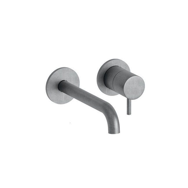 Mitigeur Lavabo mural 2 trous bec 22.5 cm Métal Brossé TRIVERDE - CRISTINA ONDYNA TV25977