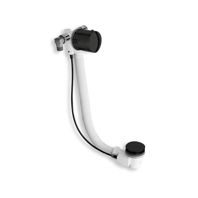 VIDAGE REMPLISSAGE BAIGNOIRE PAR TROP PLEIN  LAITON  58 CM NOIR - CRISTINA ONDYNA VE26313 VIDAGE REMPLISSAGE BAIGNOIRE PAR TROP 