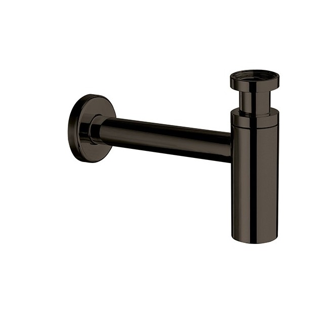 SIPHON LAVABO DROIT LUXE LAITON DESIGN 35 cm CHROME NOIR  - CRISTINA ONDYNA MS3472