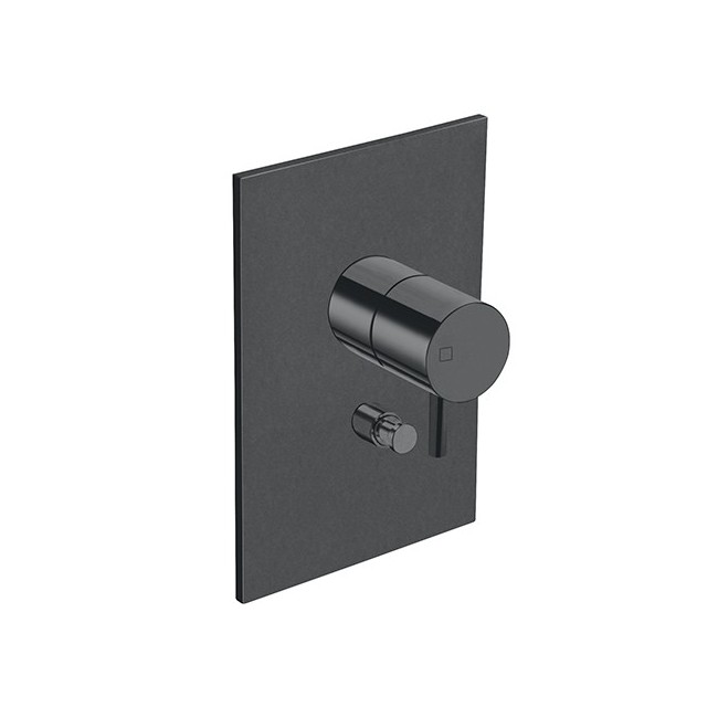 FACADE LAITON MITIGEUR DOUCHE TRIVERDE 2 SORTIES CHROME NOIR BROSSE - CRISTINA ONDYNA TV68975