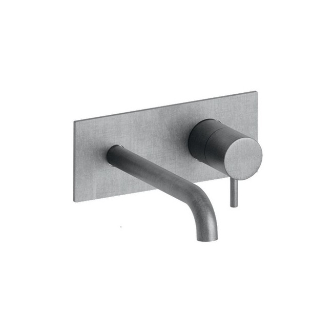 LAVABO MURAL TRIVERDE AVEC PLAQUE BEC 22.5  METAL BROSSE  EX TV27851 - CRISTINA ONDYNA TV25877