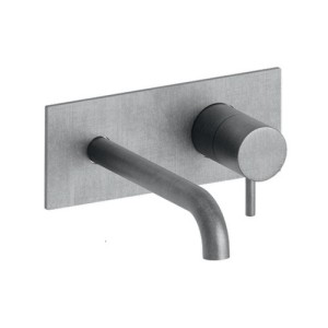 LAVABO MURAL TRIVERDE AVEC PLAQUE BEC 22.5  METAL BROSSE  EX TV27851 - CRISTINA ONDYNA TV25877