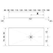 Receveur de douche RIOJA ANTHRACITE 700 x 1400 mm - SALGAR 23575 