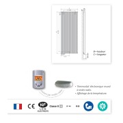 Radiateur électrique à fluide caloporteur vertical 1500W TAMARI - FINIMETAL 3634008