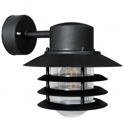 VEJERS DOWN applique murale Acier Galvanisé et Verre Noir E27 - Nordlux 74471003 