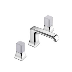 MELANGEUR LAVABO ITALY 3 TROUS POIGNEE CALACATTA AVEC VIDAGE UP&DOWN - CRISTINA ONDYNA IT20551CC