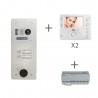 Kit video alu 1r 2 bp 2 voice programmé - URMET KV83/102