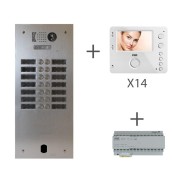 Kit Video Alu 2R 14 Bp 2 Voice Programmé - Urmet Kits video 2Voice KV83/214 