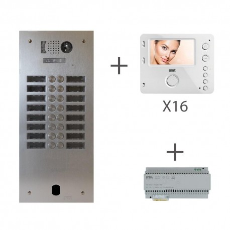 Kit Video Alu 2R 16 Bp 2 Voice Programmé - Urmet Kits video 2Voice KV83/216 