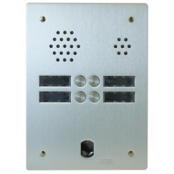 Plaque Audio Alu 2R 4Bp 2Voice Complete - Urmet Série A83 A83/204M 