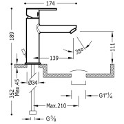 Mitigeur lavabo Vidage automatique - TRES 186203 