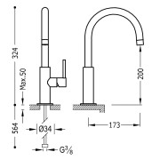Mitigeur lavabo  - TRES 26290402OR 
