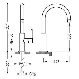 Mitigeur lavabo  - TRES 26290402OR 