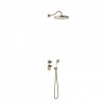 Kit thermostatique de douche encastré 2 voies Tres-Clasic Laiton vieilli Mat - TRES 24235202LM