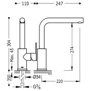 Mitigeur évier de cuisine Chromé  - TRES 181436 