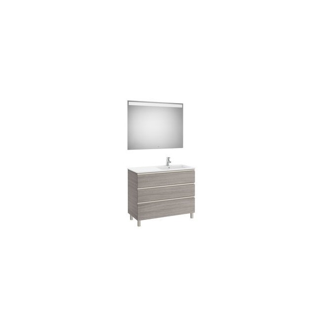 The Gap Pack 3T Lav Dte 1000Mm (Unik+Miroir) Blanc Brillant - ROCA A851523806 