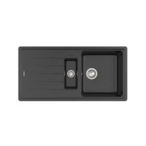 Bergen 100 Evier 1 Cuve+1 Vide Sauce Quarzex Noir - ROCA A880200940 