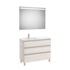 The Gap Pack 3T Lav Gche 1000Mm (Unik+Miroir) Blanc Brillant - ROCA A851522806 