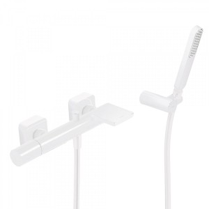 Mitigeur bain avec cascade. Douchette à main anticalcaire avec support orientable. Flexible. - TRES 20017001BM 