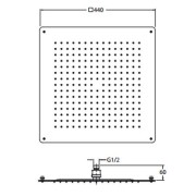 Plafond de pluie format carré 44 cm Hydrotherapie - CRISTINA ONDYNA PD36351