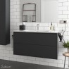 Meuble salle de bain Noir mat et lavabo 1000 OPTIMUS - SALGAR 87828 