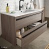 Ensemble meuble suspendu salle de bains Chêne Eternity avec vasque miroir et applique 1000 ATTILA - SALGAR 84952 