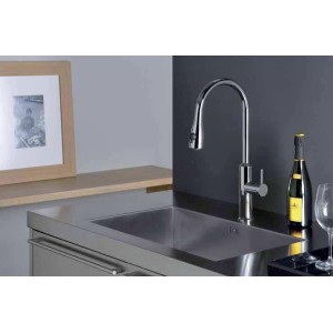 Mitigeur pour évier de cuisine avec douchette bi-jets chrome ALTO PREMIUMS - CRISTINA ONDYNA KU53051