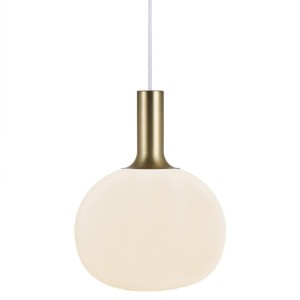 Suspension ALTON 25 Métal-Verre Blanc et Laiton E27 - Nordlux 47313001