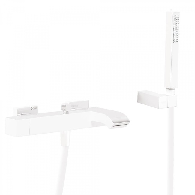 Mitigeur bain avec cascade. Douchette à main anticalcaire avec support orientable. Flexible. - TRES 0071700203BM 