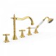 Mélangeur bain sur gorge avec inverseur. · Douchette anticalcaire. - TRES 24214601OR