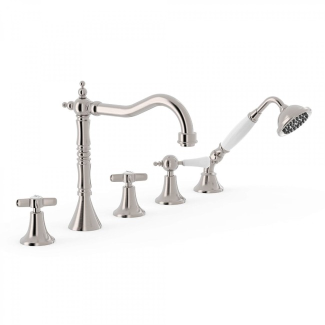 Mélangeur bain sur gorge
avec inverseur.
· Douchette anticalcaire.  - TRES 24214601AC 