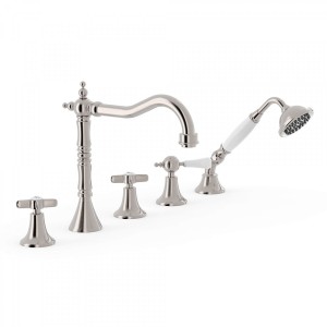 Mélangeur bain sur gorge
avec inverseur.
· Douchette anticalcaire.  - TRES 24214601AC 