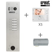 Kit video alu 1r 5 bp 2 voice programmé - URMET KV83/105 