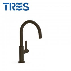 Mitigeur lavabo Noir métallisé brossé - TRES 21190501KMB