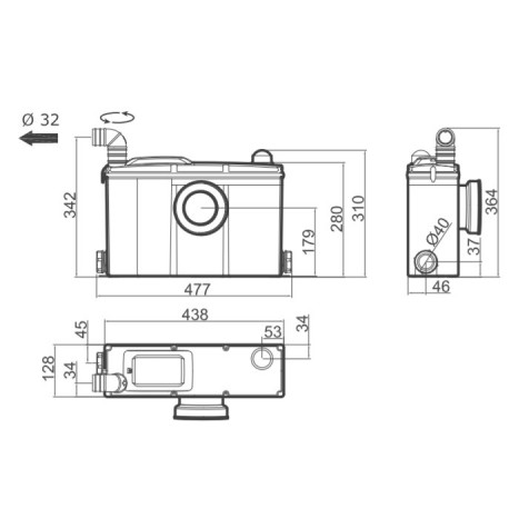 Broyeur adaptable avec bâti-support GROHE à carreler - WATERMATIC WATERWALL
