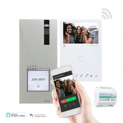 Kit Quadra moniteur vidéophonique mains libres WI-FI 2 fils - Platine de rue en saillie - COMMELIT KVQ2001W