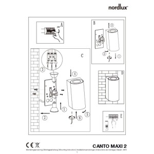 Applique murale CANTO MAXI 2 Laiton GU10  - Nordlux 49721035