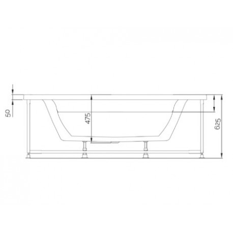 Baignoire balnéo Concerto 180x80 cm tête à gauche SENSATION AIR POOL - KINEDO BCON180BGSAP1