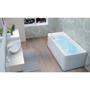 Baignoire balnéo SAMBA 170x70 cm tête à droite AIR HOTEL - KINEDO BSLI170BDBAH1