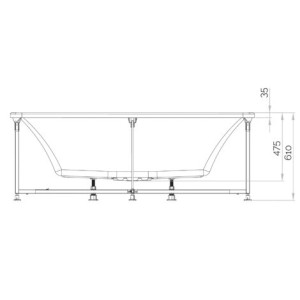 Baignoire balnéo SAMBA 170x70 cm tête à gauche SENSATION AIR POOL - KINEDO BSLI170BGSAP1